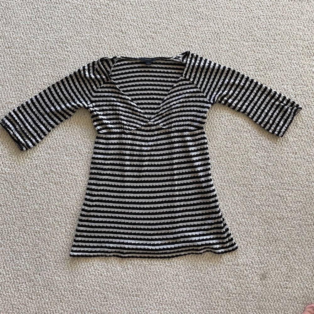 Express black and gray striped knit top
